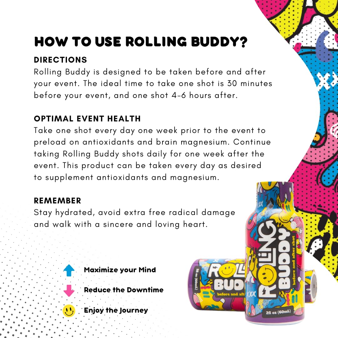 ROLLING BUDDY Rave Drink Shots showing candy-necklace flavour