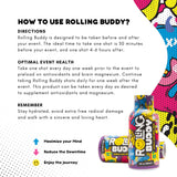 ROLLING BUDDY Rave Drink Shots showing candy-necklace flavour