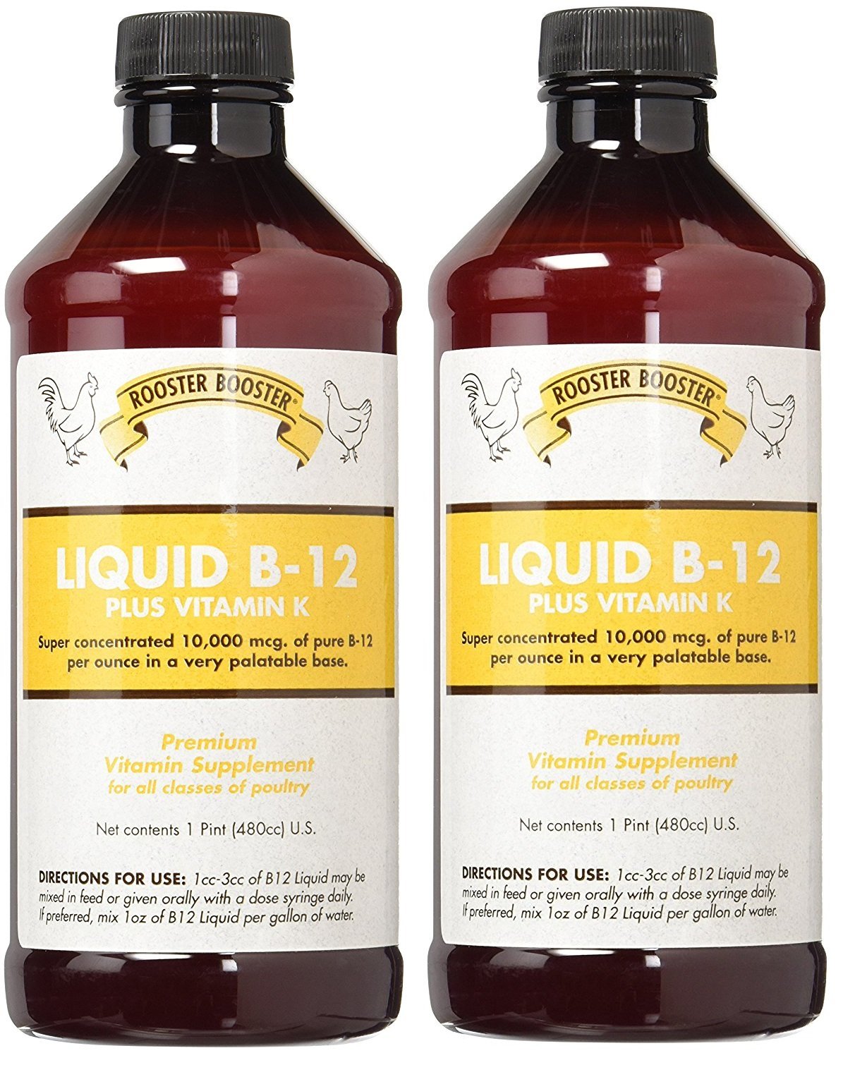 Rooster support B-12 Liquid 2 pack front view