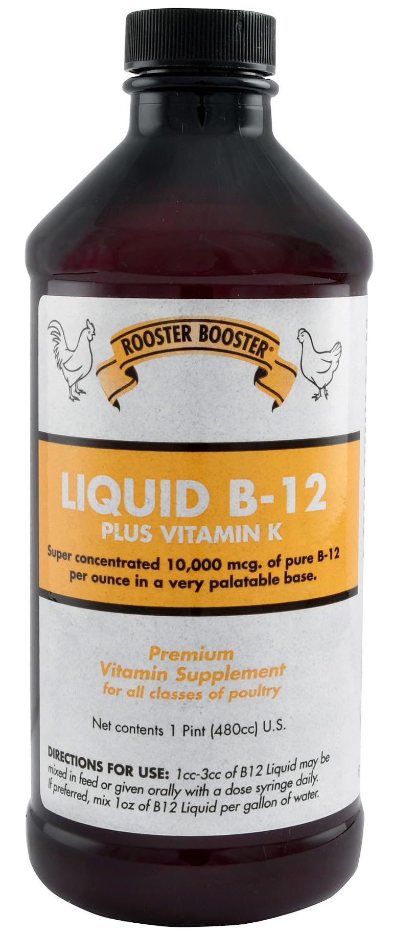 Rooster support Liquid B-12 10,000 mcg bottle front view