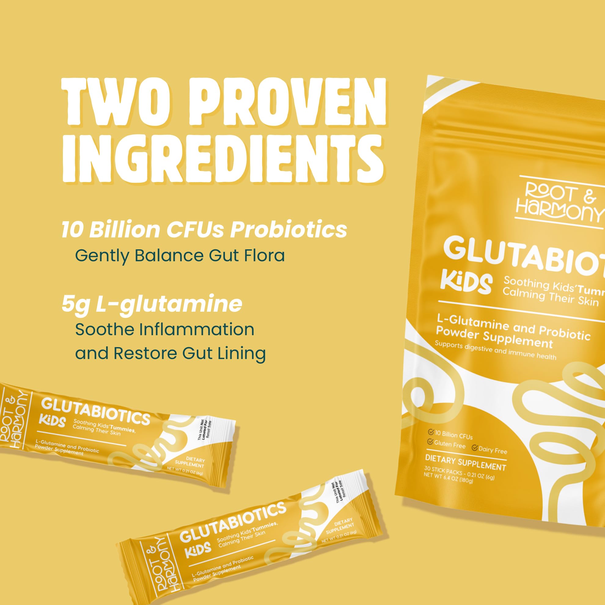 Root and Harmony Probiotic Powder for Kids single-serve packet