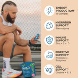 Root'd Men's Multivitamin Drink Mix close-up of powder