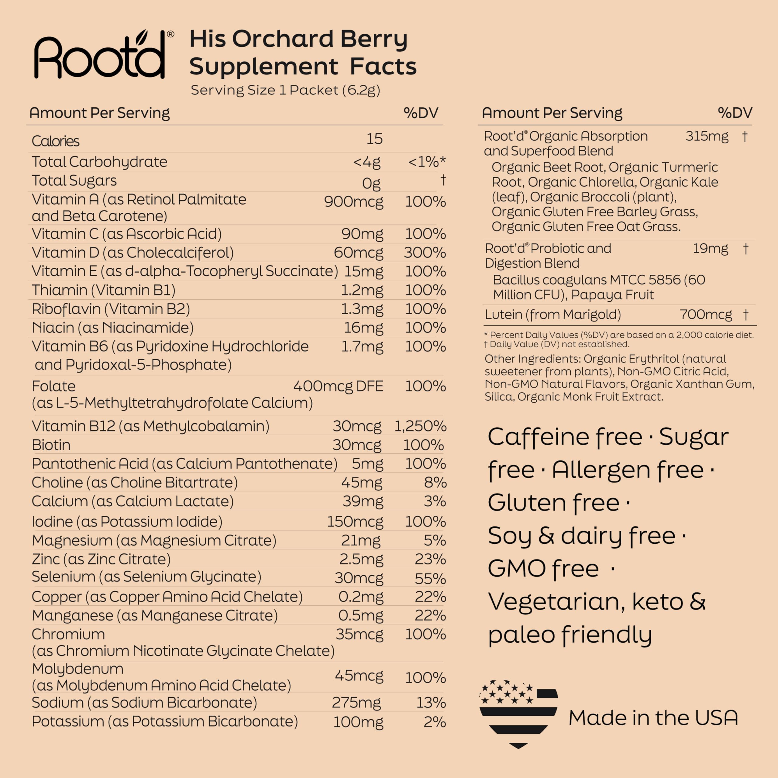 Root'd Multivitamin Drink Mix for Men lifestyle scene with fruits