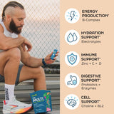 Root'd Multivitamin Drink Mix for Men serving suggestion with smoothie