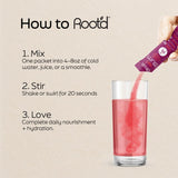 Root'd Multivitamin Drink Mix for Women powder in a glass of water