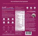 Root'd Multivitamin Drink Mix for Women scoop next to a glass
