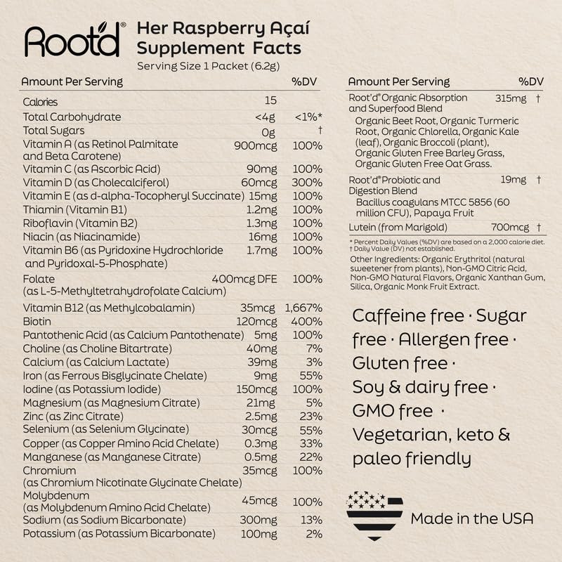 Root'd Multivitamin Drink Mix for Women with organic superfoods