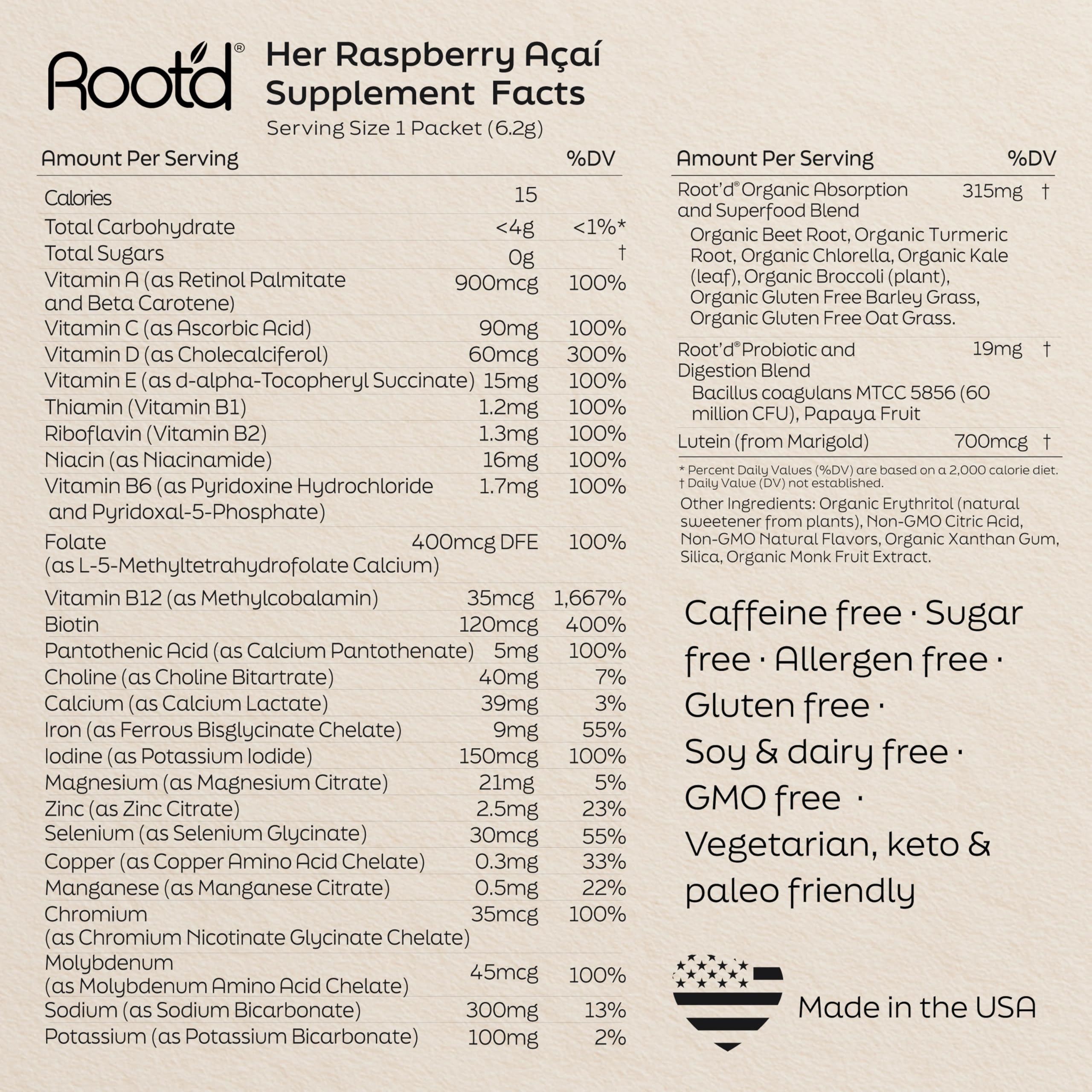 Root'd Multivitamin Drink Mix preparation with smoothie