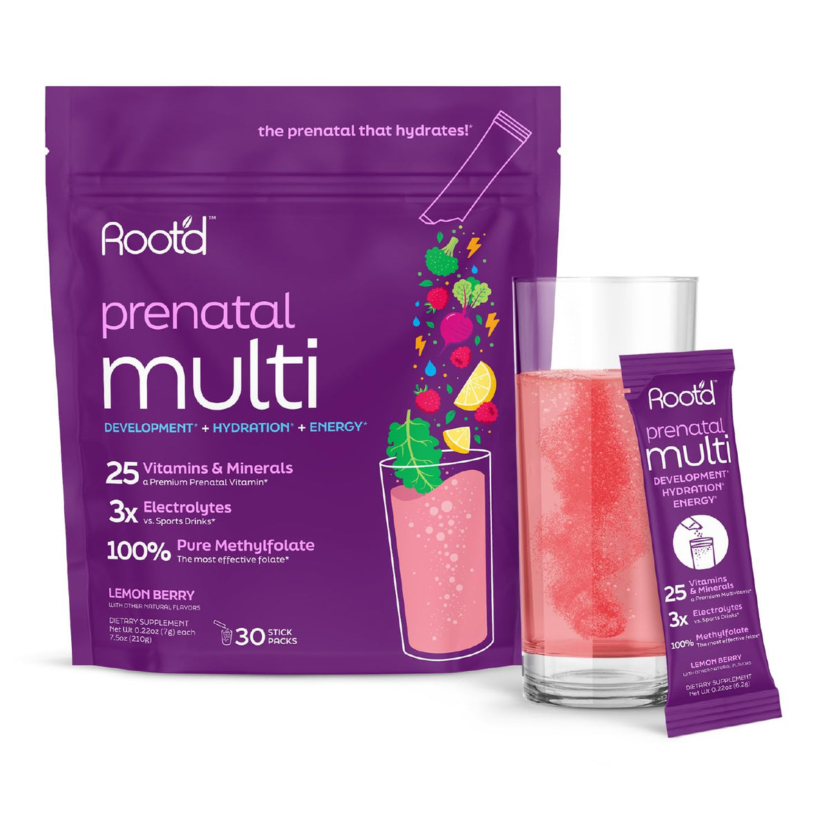 Root'd Prenatal Multivitamins 240g front view