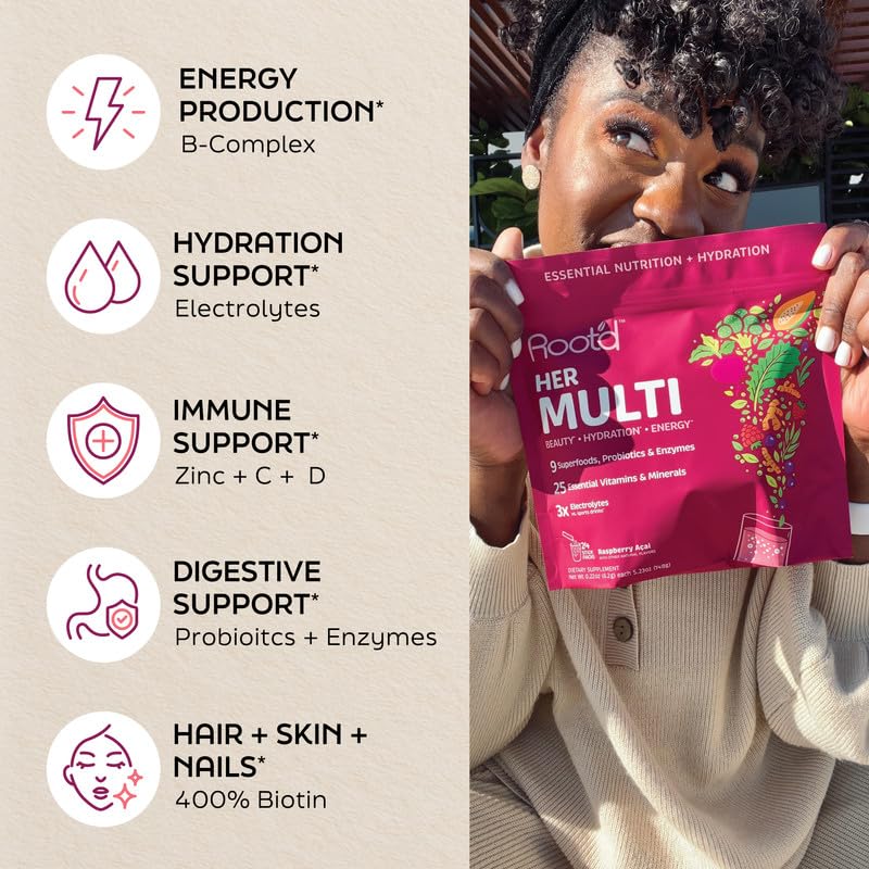 Root'd Women's Multivitamin Drink Mix ingredients list