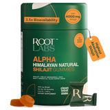 ROOT LABS Alpha Shilajit Gummies front view with packaging