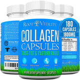 Root Vitality Collagen Peptides Capsules 180 count front view