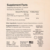 Rootcha Magnesium and Zinc Complex 400mg displayed with fresh herbs