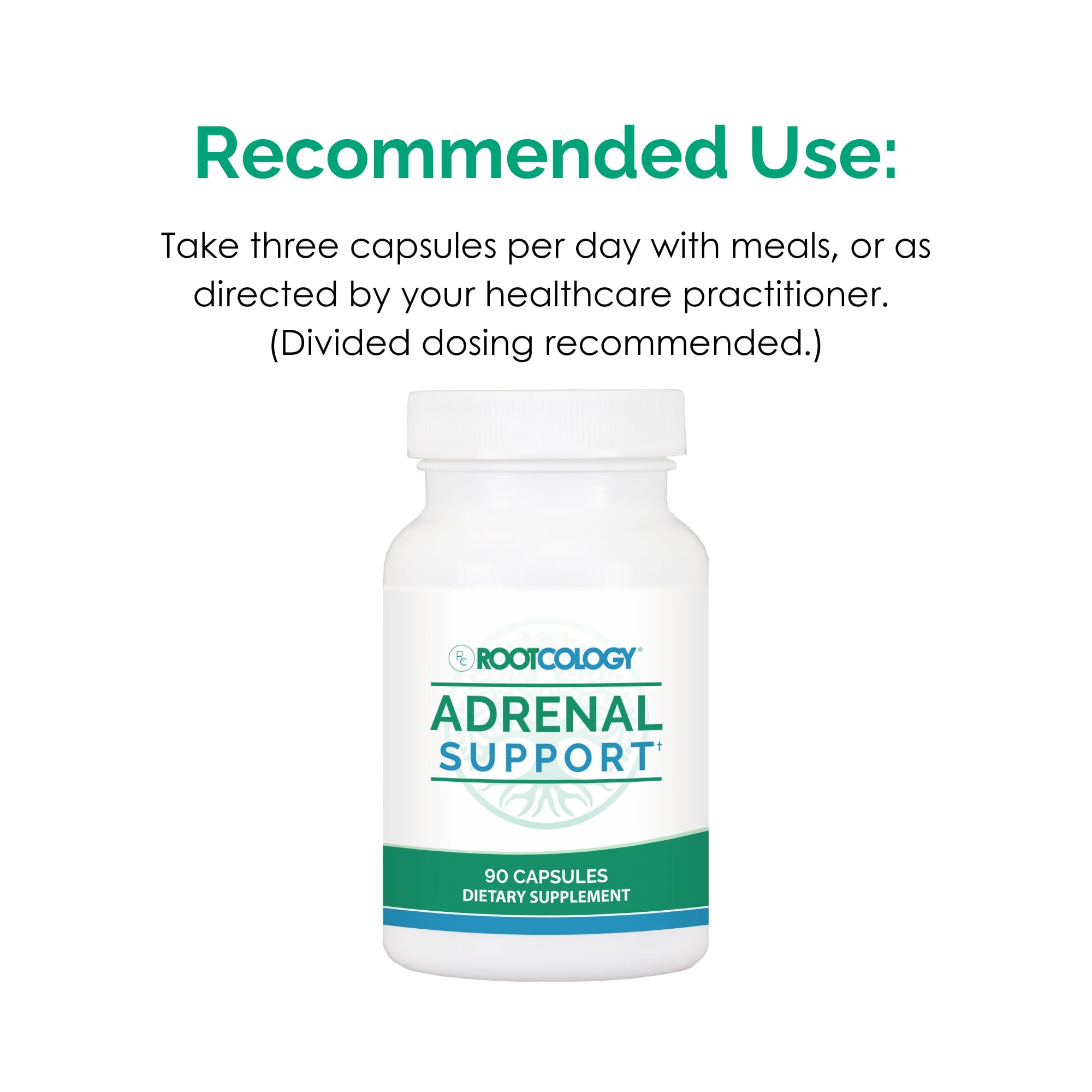 Rootcology Adrenal Support Supplement 68g back view