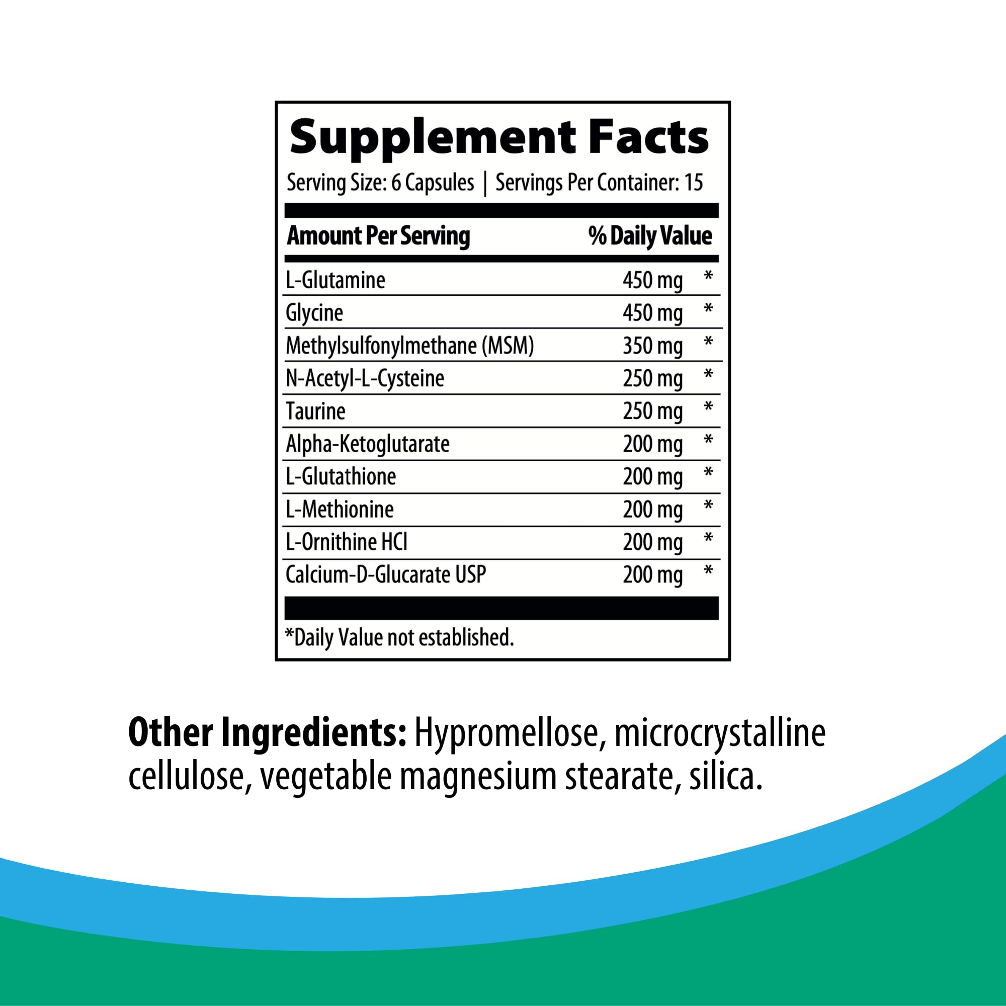Rootcology Amino Support L-Glutamine bottle side view