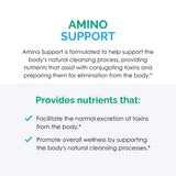 Rootcology Amino Support L-Glutamine capsules on a wooden table