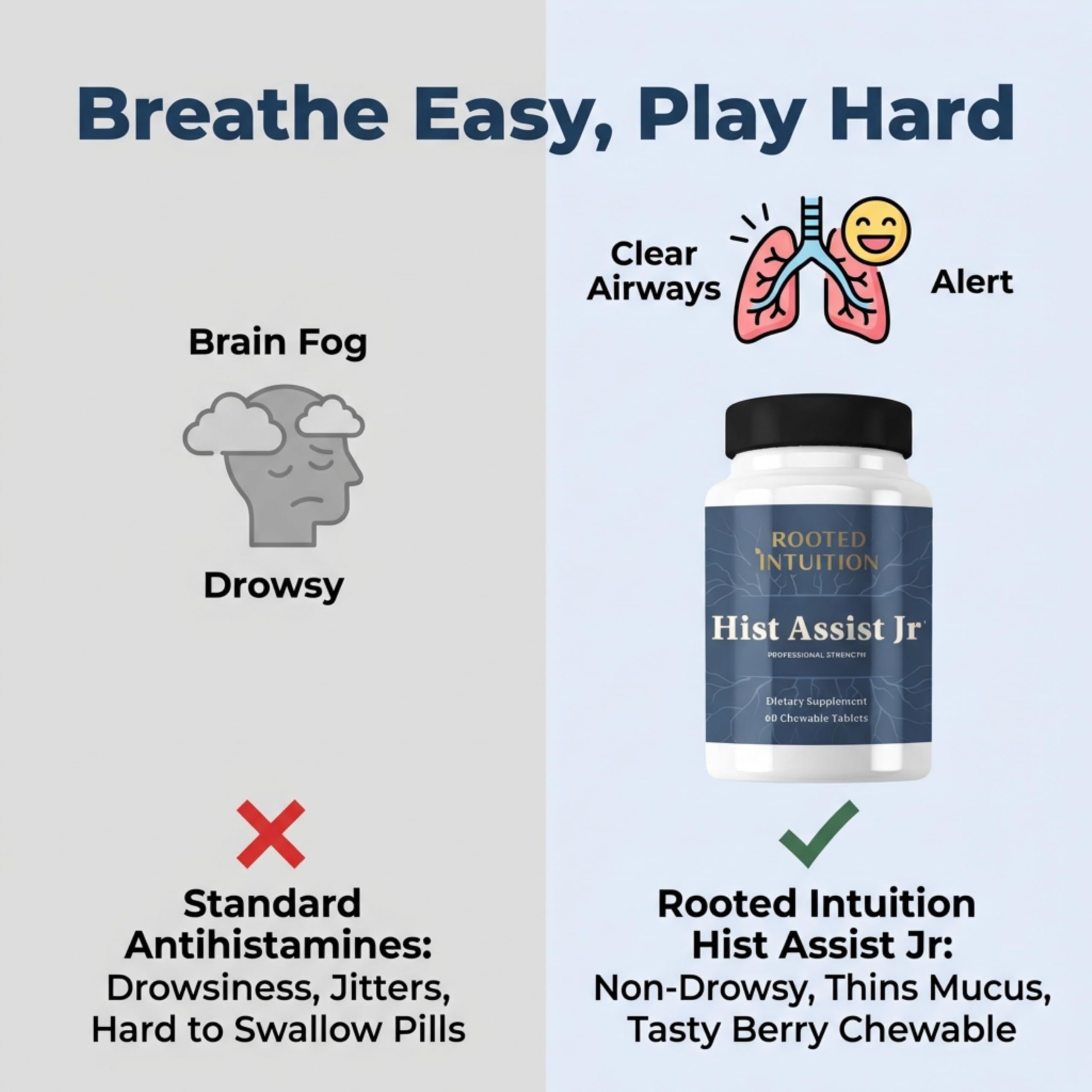 Rooted Intuition Quercetin Chewables with a glass of water