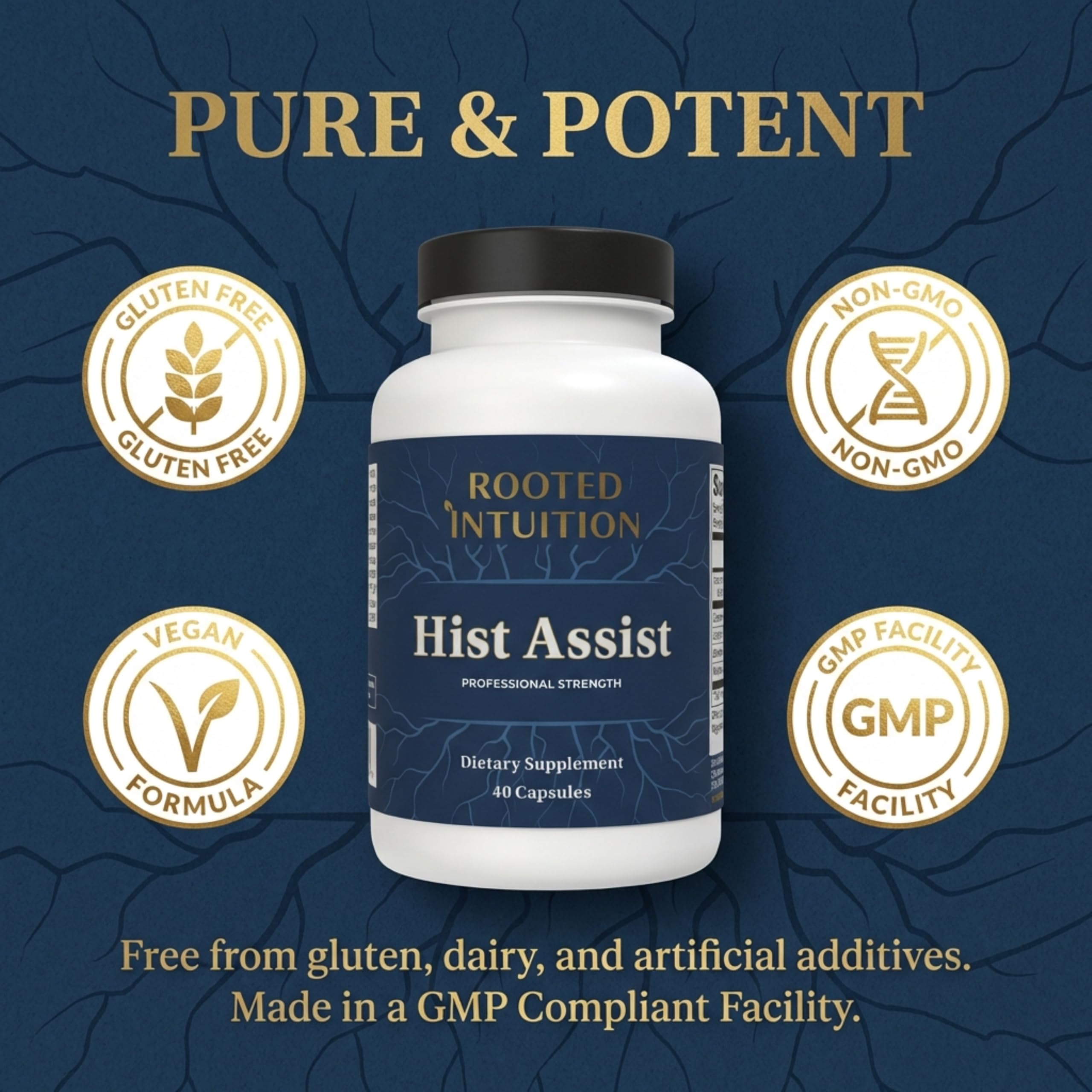 Rooted Intuition Quercetin Supplement 45g packaging details