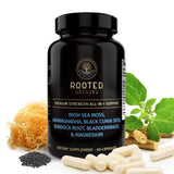 Rooted Origins Sea Moss & Ashwagandha Capsules front view