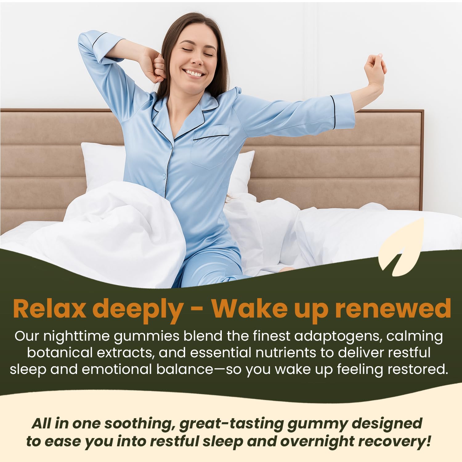 Rooterra Inner Bloom Sleep Gummies with ingredients displayed
