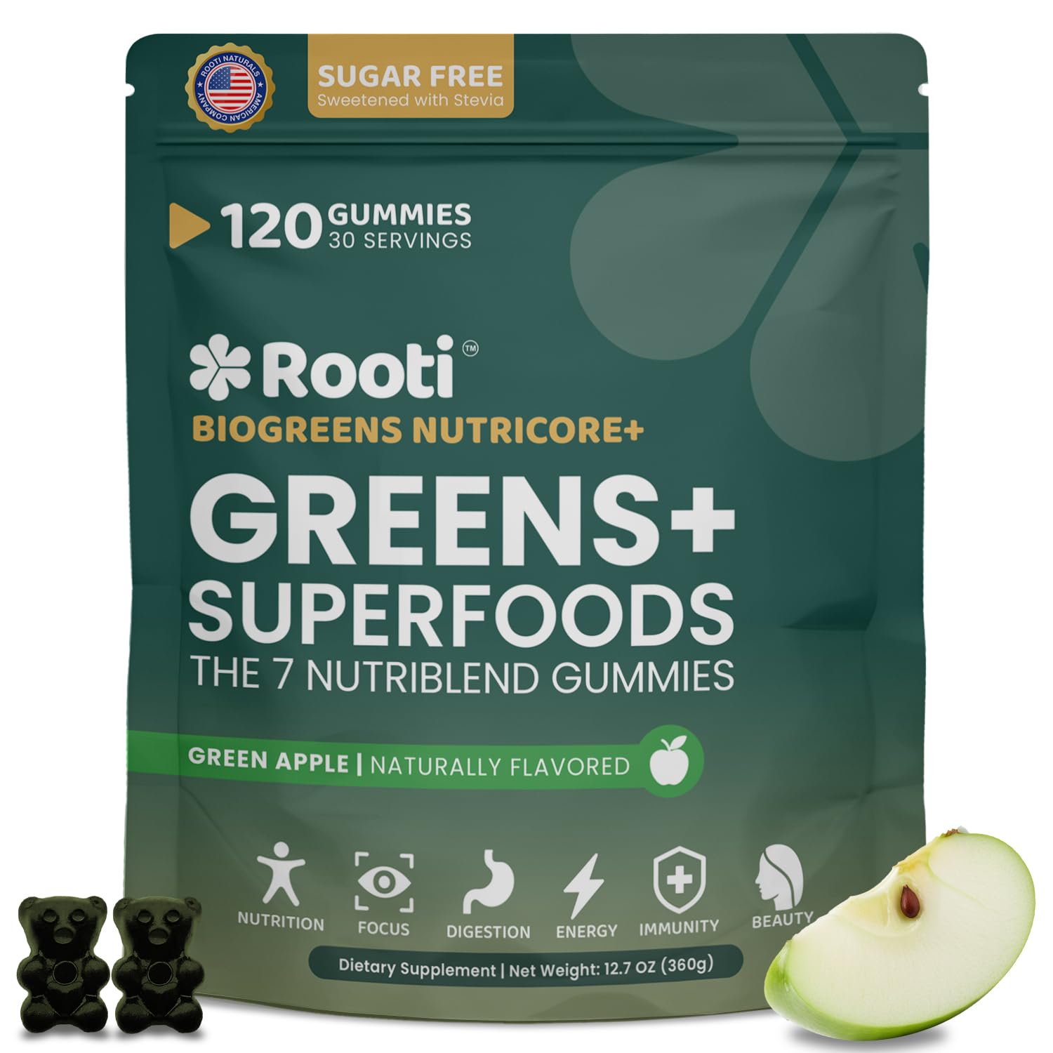 ROOTI Chlorella 7-IN-1 Whole Food Blends front view