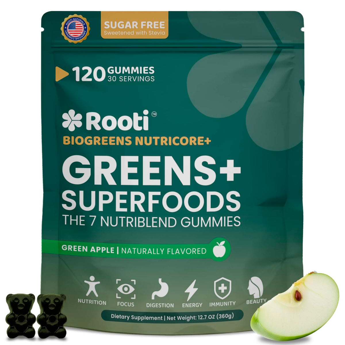 ROOTI Chlorella 7-IN-1 Whole Food Blends front view