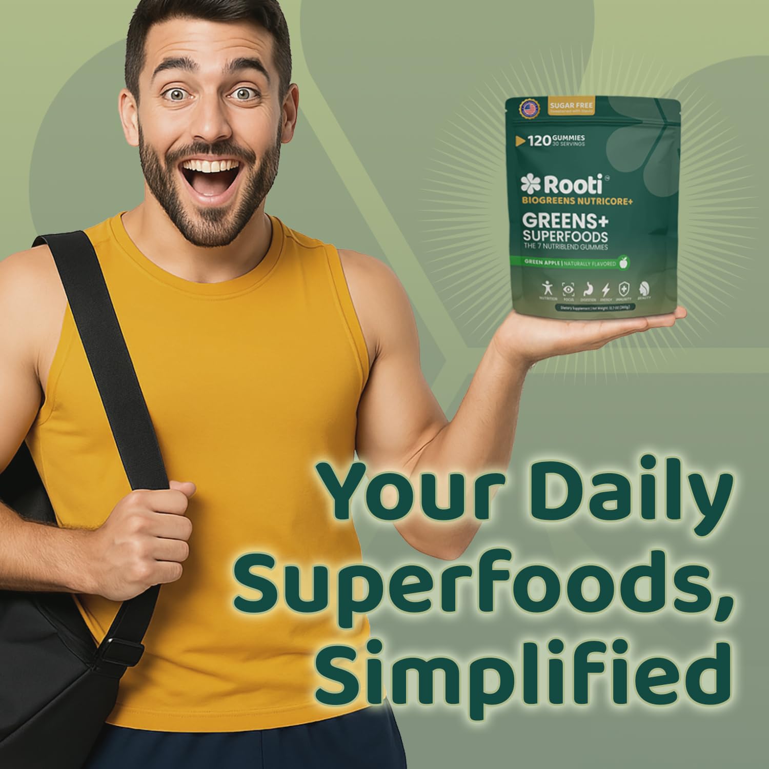 ROOTI Chlorella gummy texture