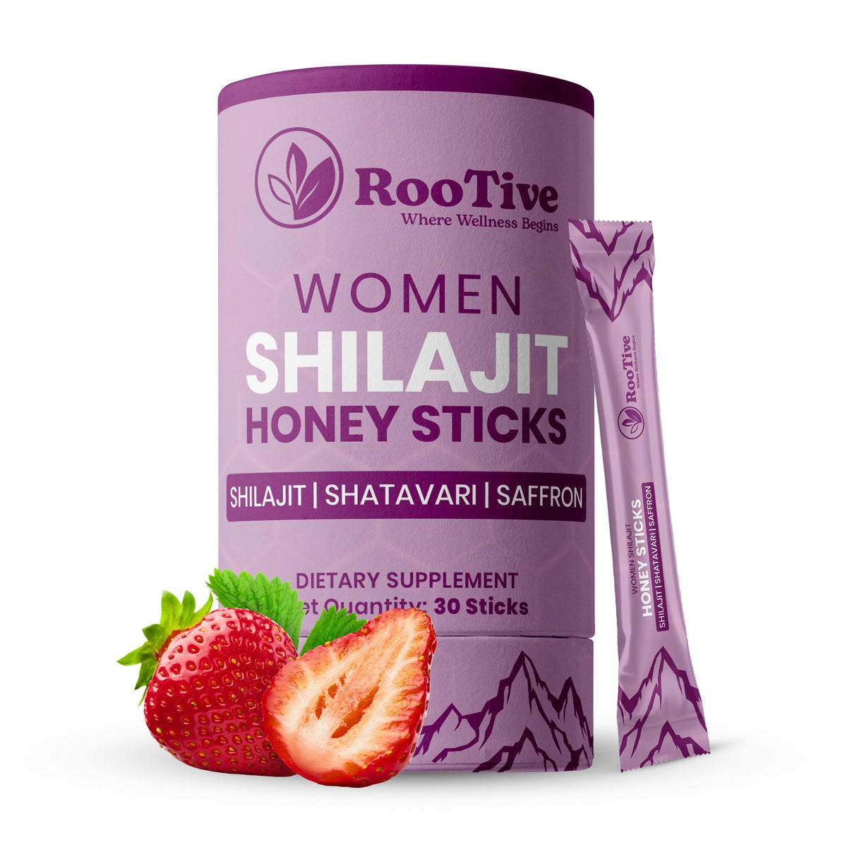 ROOTIVE Women Focused Shilajit Honey Sticks front view