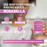 Rosabella Biotin Gummies 5000mcg in a hand
