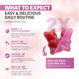 Rosabella Biotin Gummies 5000mcg raspberry flavour close-up