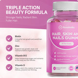 Rosabella Biotin Gummies 5000mcg side view showing gummies