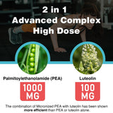 Rosmolo Liposomal PEA + Luteolin 1000mg Softgel Capsules on a wooden table