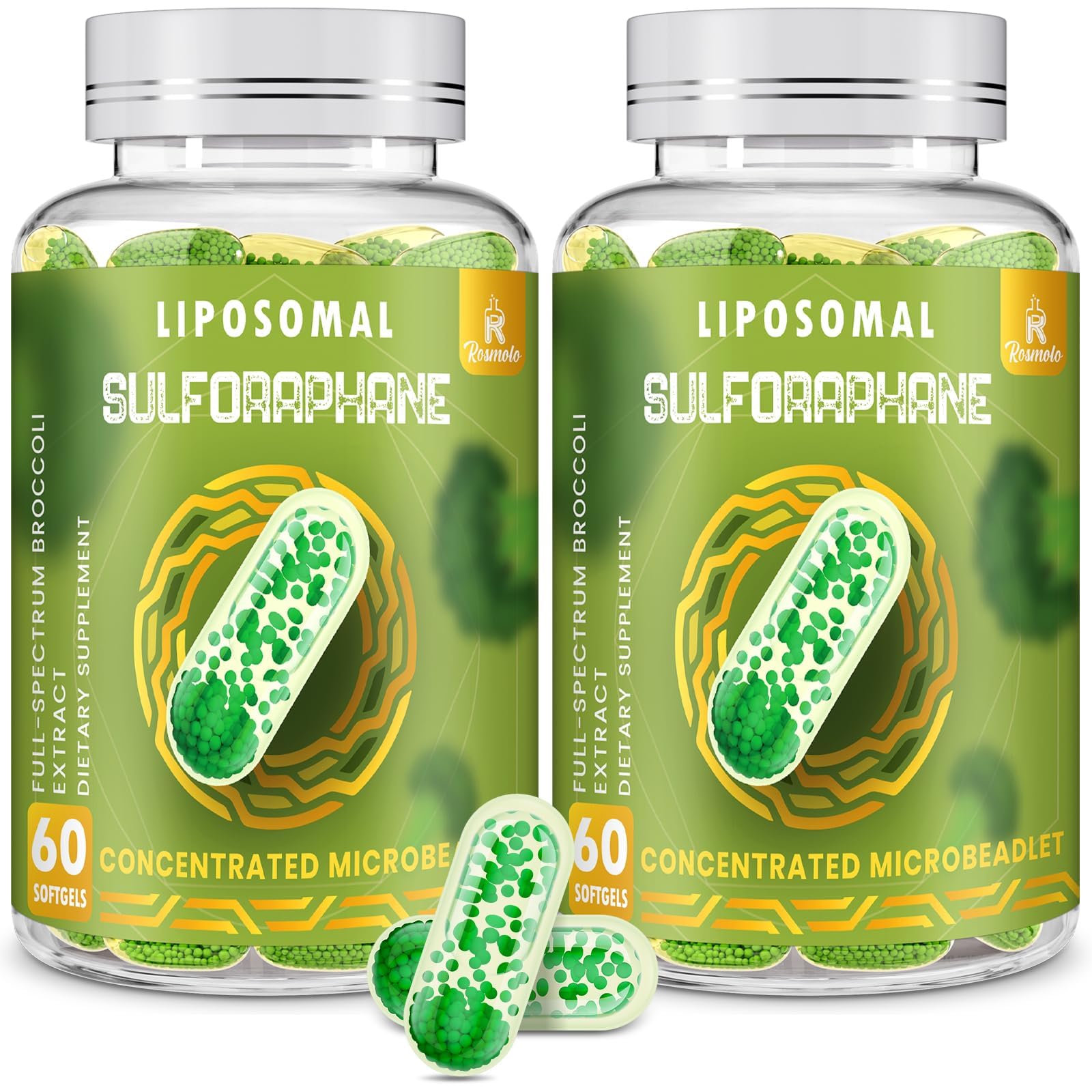 Rosmolo Sulforaphane Supplement softgel capsules front view