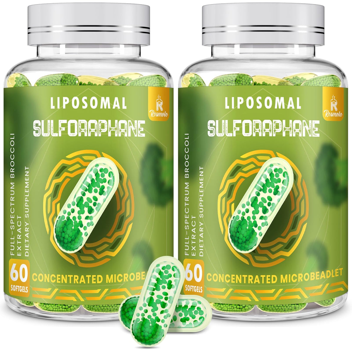 Rosmolo Sulforaphane Supplement softgel capsules front view
