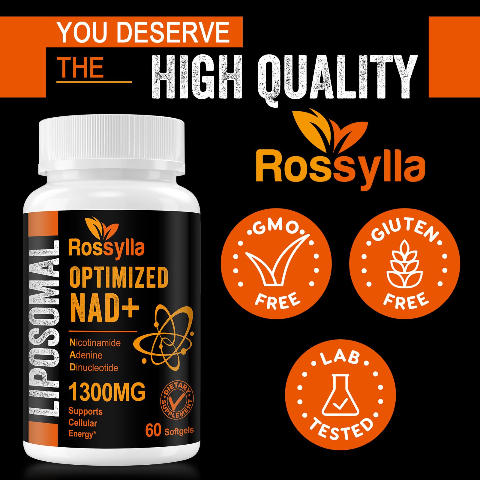 Rossylla Liposomal NAD+ 1300mg packaging