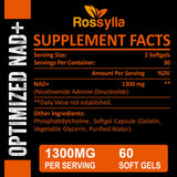 Rossylla Liposomal NAD+ Supplement softgel bottle side view