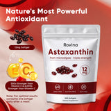 ROVINA Astaxanthin Softgels back view showing ingredients