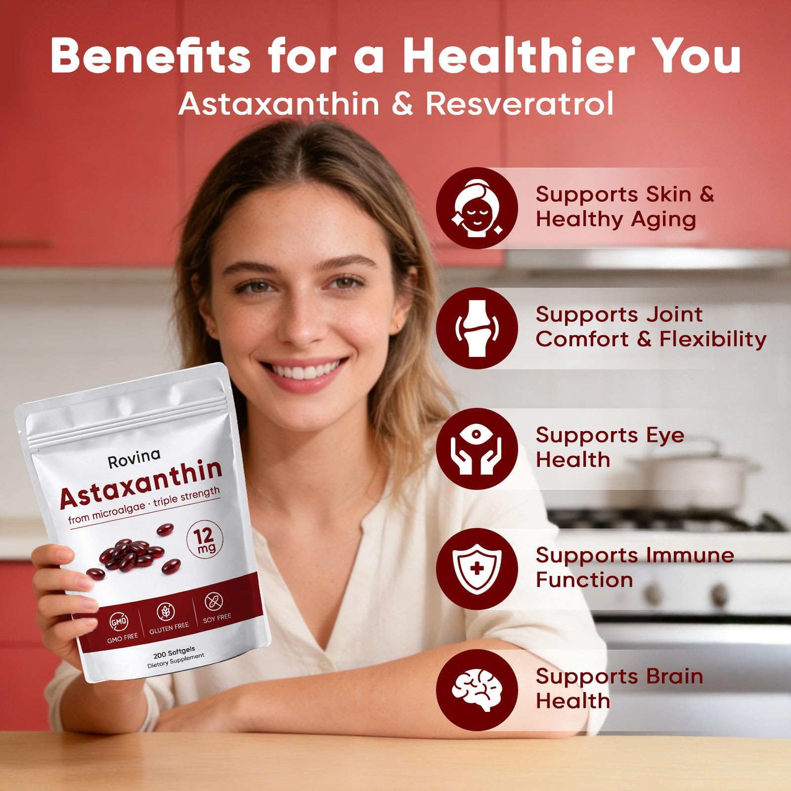 ROVINA Astaxanthin Softgels packaging side view