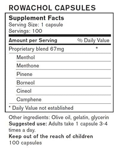 Rowachol Blended Vitamin & Mineral Supplement 100 Capsules packaging