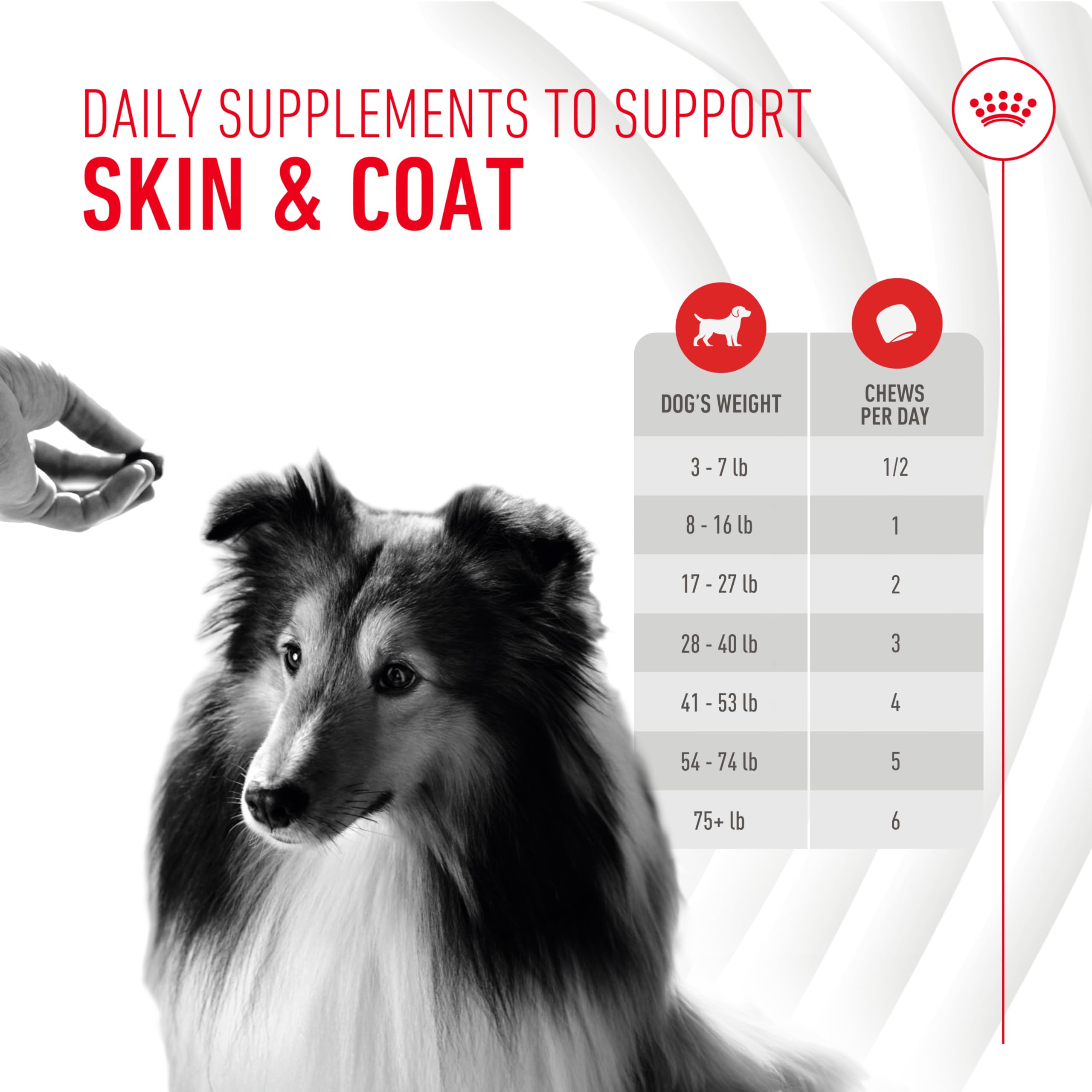 ROYAL CANIN Skin & Coat Health Supplement Soft Chews nutritional information