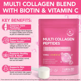 RSGRT Multi Collagen Peptides Powder 454g back view with ingredient list