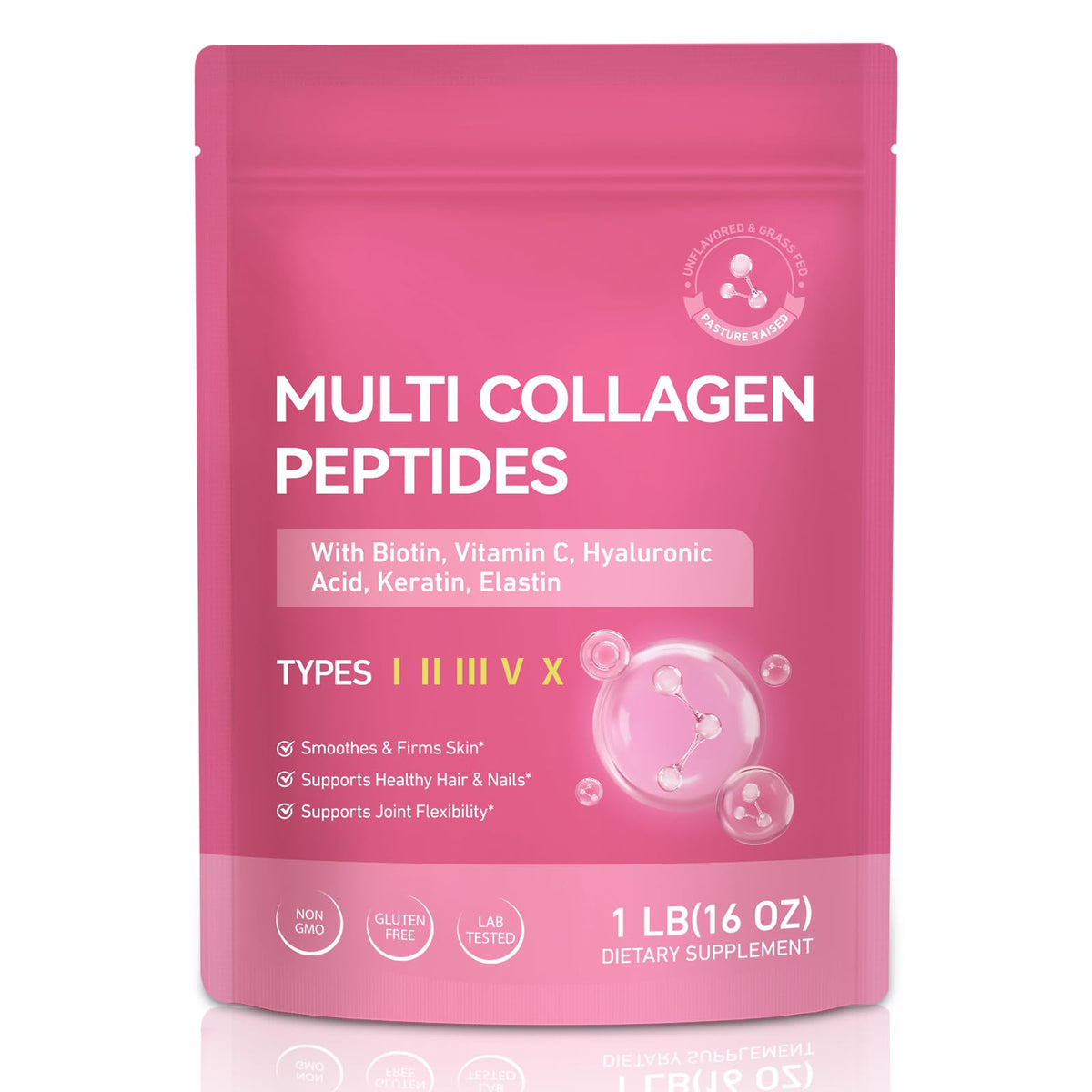 RSGRT Multi Collagen Peptides Powder 454g front view