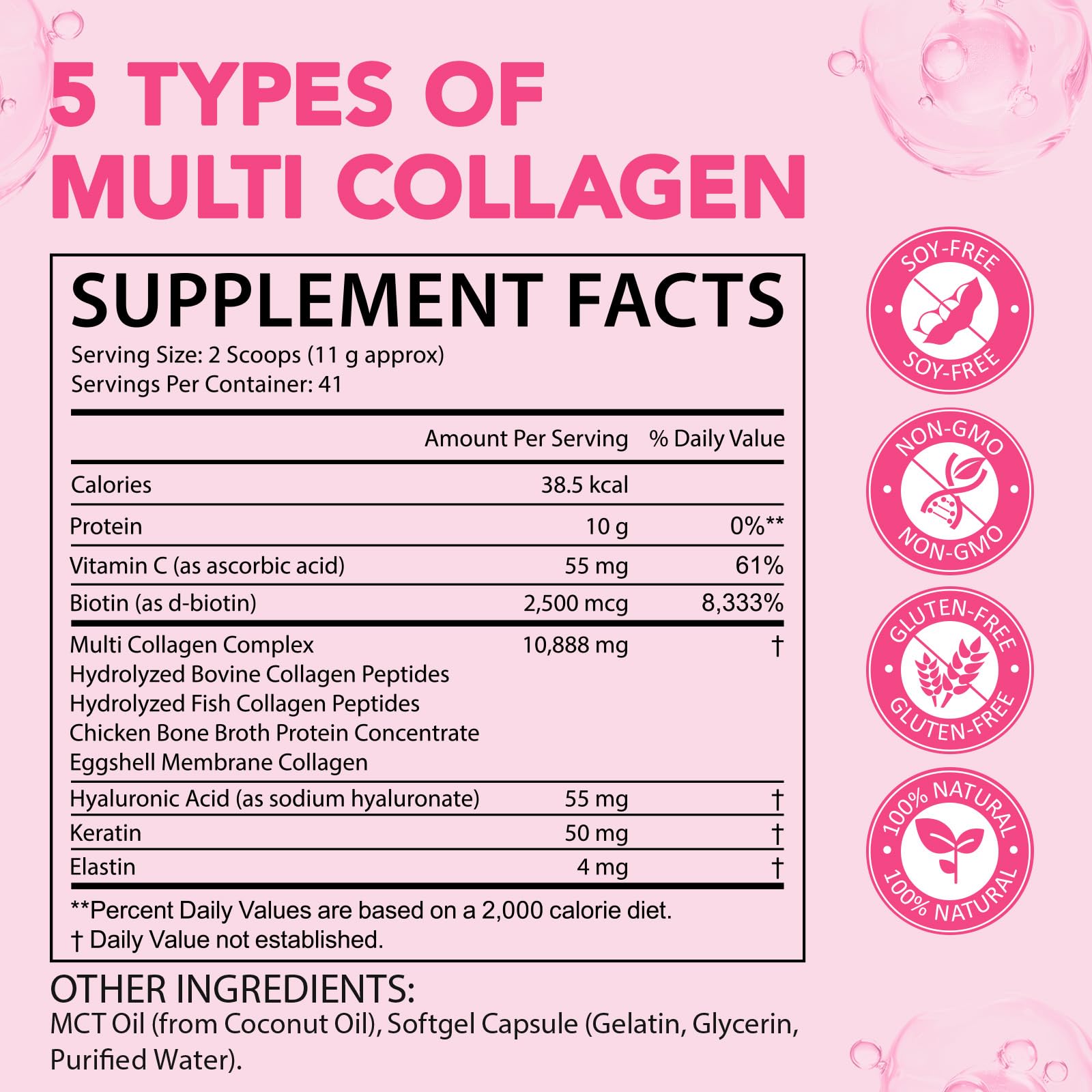 RSGRT Multi Collagen Peptides Powder with measuring scoop