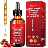 Rshoiw Cayenne Pepper Drops Supplement front view with packaging