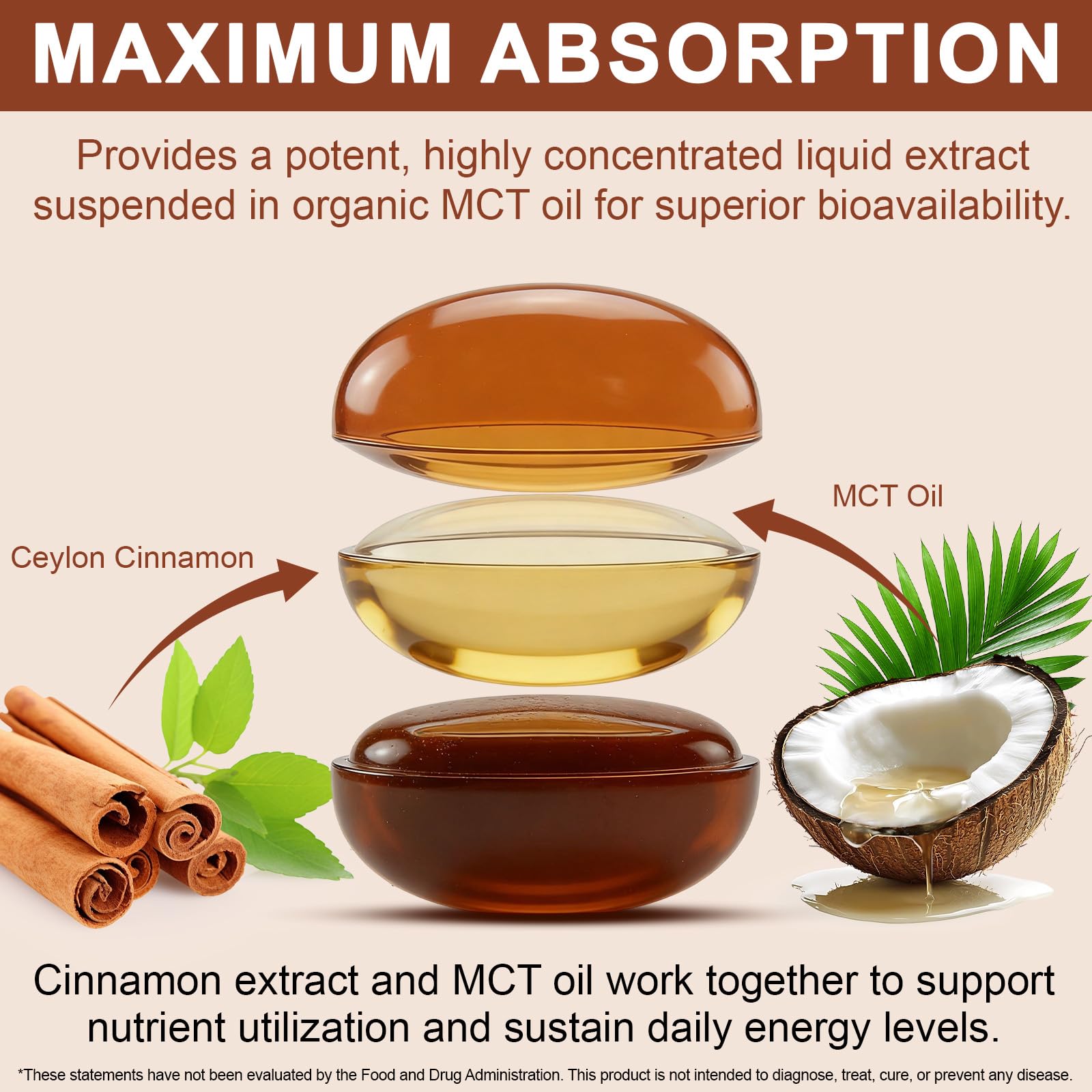 RTEWXLP Ceylon Cinnamon Supplement on a wooden table