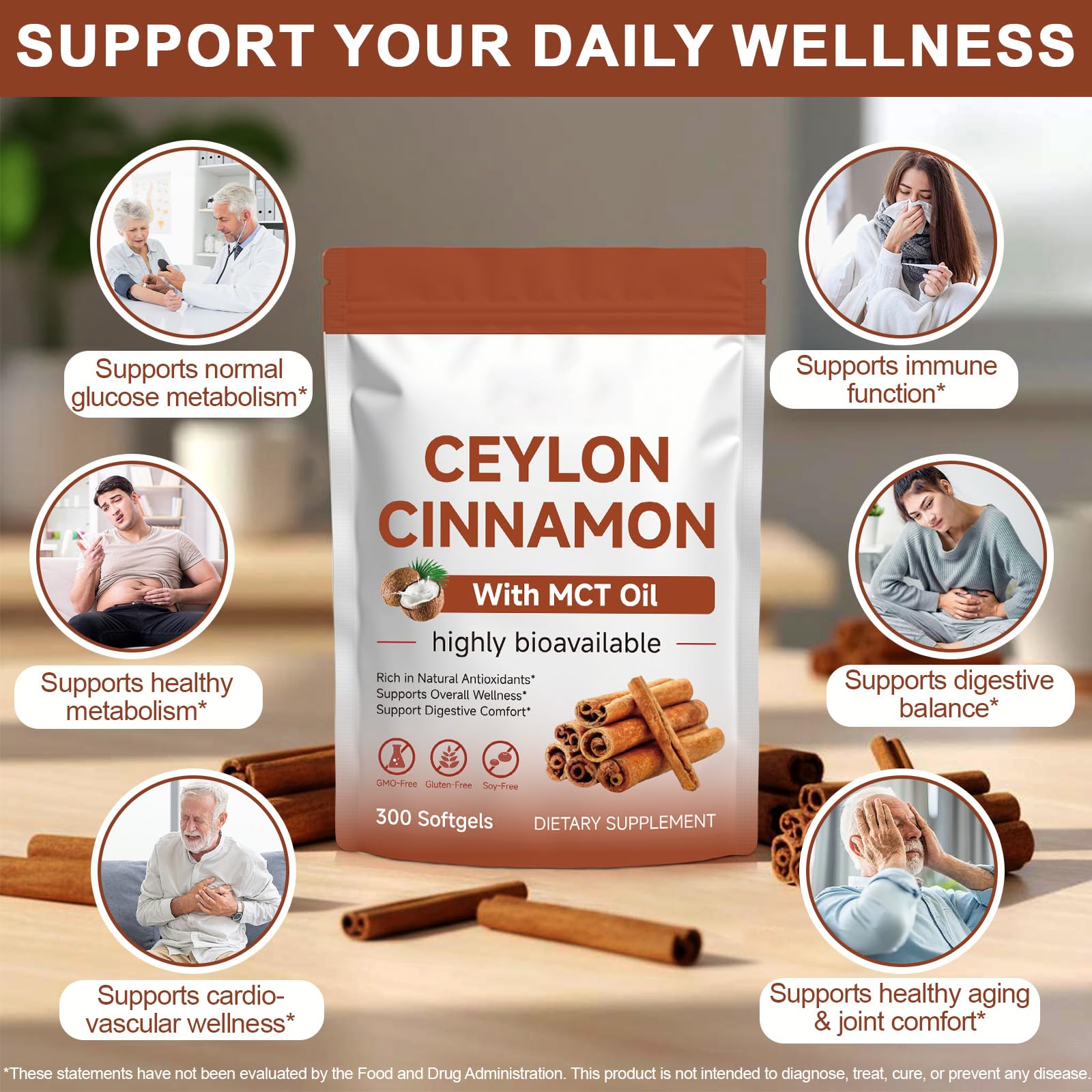 RTEWXLP Ceylon Cinnamon Supplement packaging with softgels