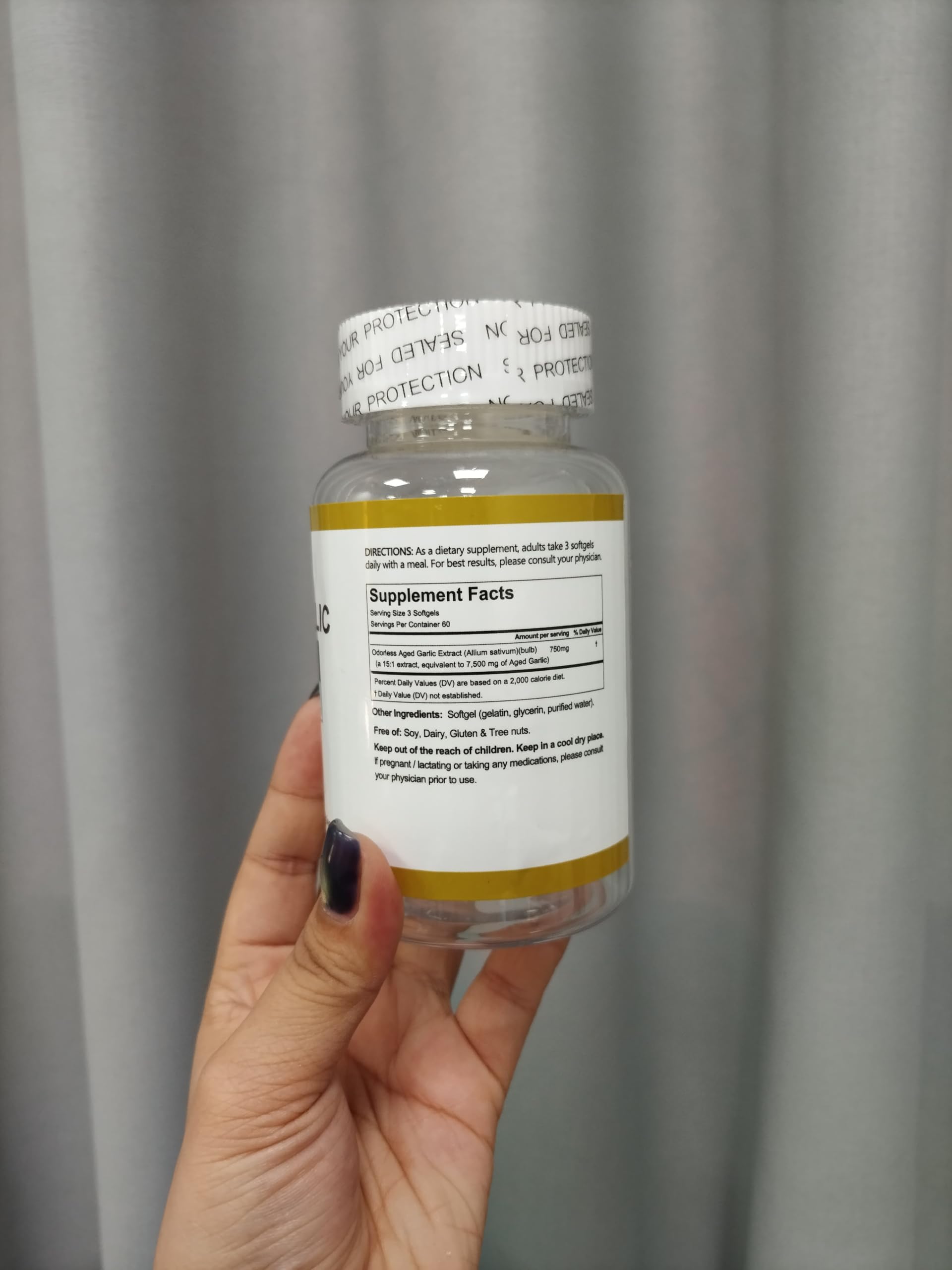 RTQSU Aged Garlic Extract Softgels packaging details