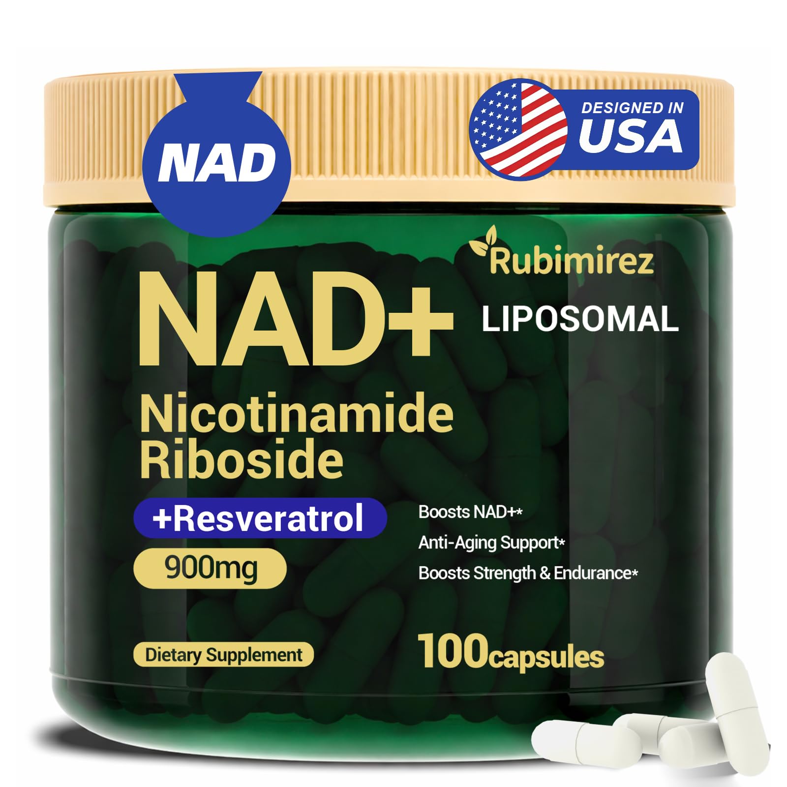 Rubimirez Resveratrol Supplement 900mg bottle front view