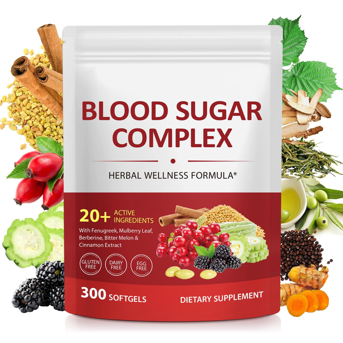 Ruduwu Blood Sugar Complex 300 capsules front view