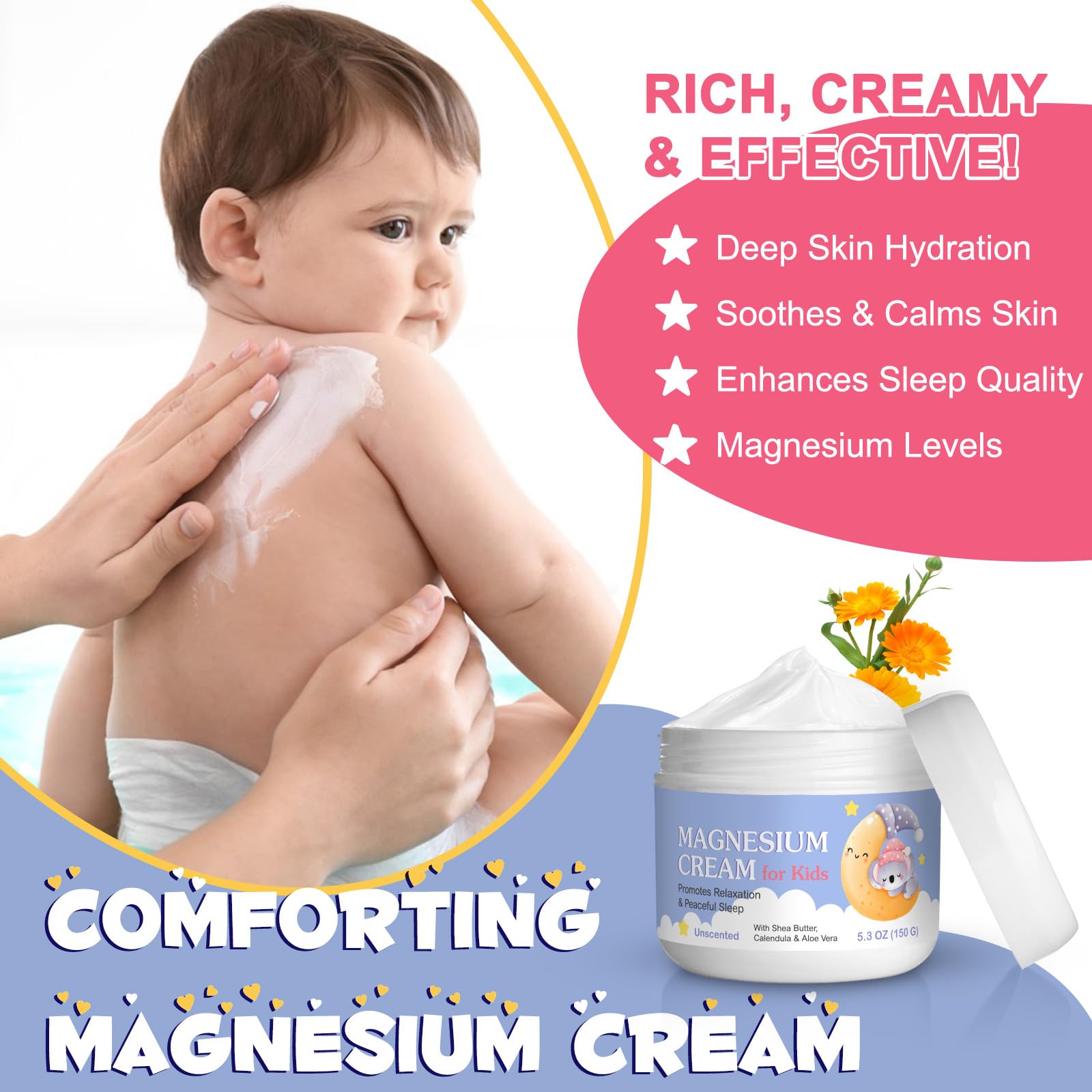 Ruduwu Magnesium Cream for Kids 191g texture close-up